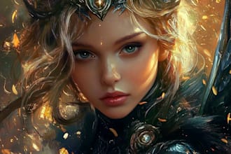 paint fantasy portrait as tribal warrior or savage hero