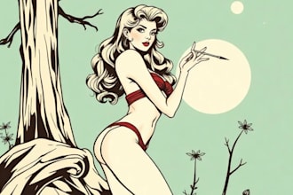 pin up girl and pin up girl illustration