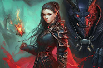 draw fantasy portrait as paladin or holy warrior
