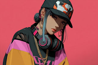 design anime character , cyberpunk character