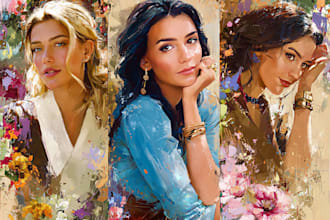 paint a real oil painting on canvas