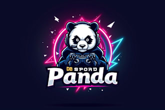 do awesme gaming panda mascot esport logo design