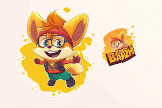 create fun cartoon character or mascot with unique
