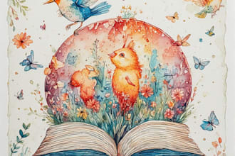 create hand painted watercolour children book illustrations