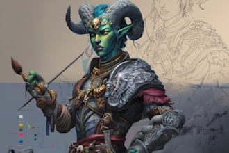 draw  fantasy character illustration