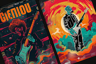 design a retro poster for gig concert or anything