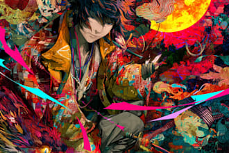draw clean and aesthetic anime character illustration