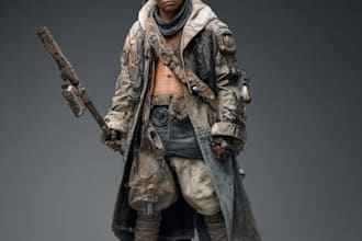 create fantasy, sci fi, character with hyperrealistic style