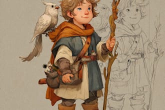 draw children illustration, fantasy character design