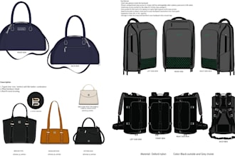 do professional bag design bag tech pack design for back pack handbag duffle bag