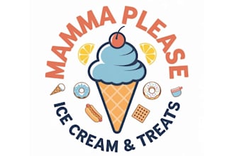 create a cute ice cream logo design