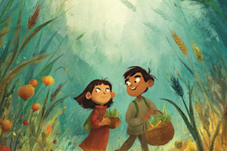 children story book illustration, children story book