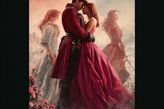 design dreamy romantic book cover with soft
