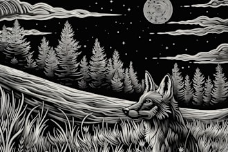 draw high quality linocut illustration for shirt design