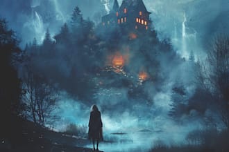 make a fantasy book cover, thriller book cover