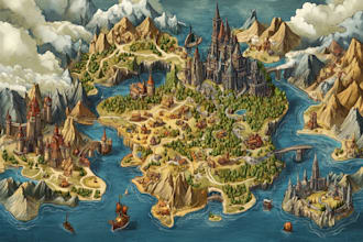 fantasy map illustration for map