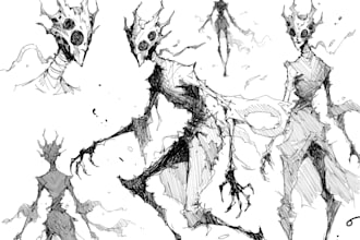 sketch fantasy character concept art