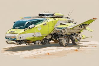 create a sci fi spaceship art