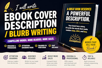 write ebook description, amazon book blurb, sales book summary