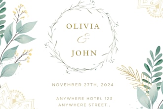 design a luxury and elegant wedding invitation card