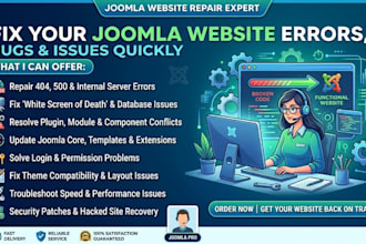 fix joomla errors, bugs and issues on your website quickly