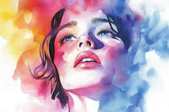 draw watercolor portrait illustration