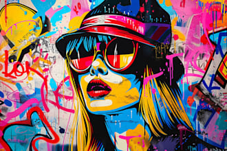 create custom street graffiti pop art or urban character portraits