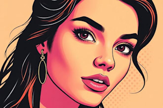 draw colorful wpap pop art portrait