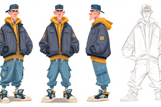 illustrate a pro cartoon character design