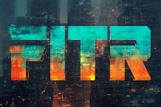 design futuristic cyberpunk logo or typography