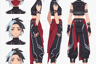 draw anime character turnaround sheet