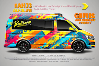 do a custom car wrap design, van wrap design and car wrap