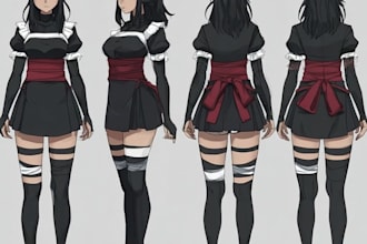 design anime character reference sheet