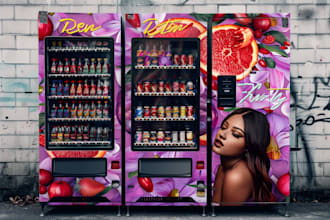 design a unique vending machine wrap