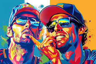 draw wpap pop art sport potrait