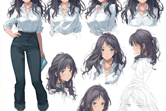 create full anime character sheet