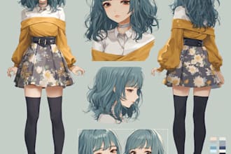 create anime expression sheet