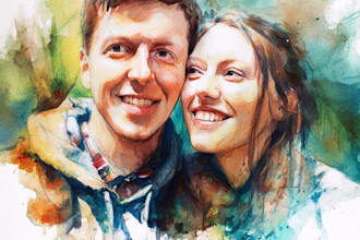 draw outstanding watercolor portrait