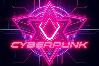 paint a marvelous cyberpunk or futuristic or y2k logo design