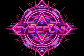 make a cool typography logo cyberpunk or mecha futuristic