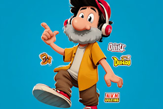 create cartoon character design for mascot or brand
