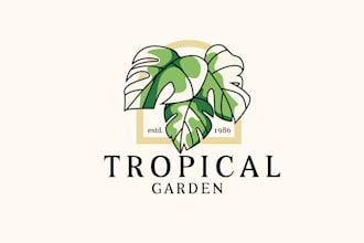 design a minimalist plant and tree logo for your brand