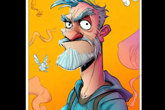 draw cartoon character with fun and dynamic style
