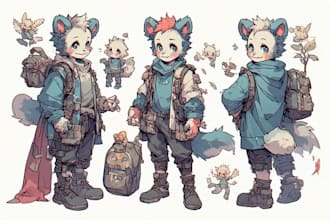 create detailed furry and character designs in my style