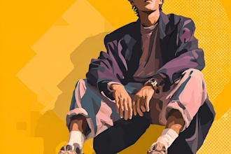 draw vibrant pop art character portrait art