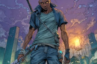comic book illustration with comic book art