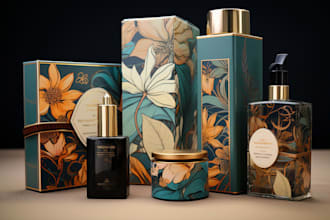 create modern product packaging design with dieline