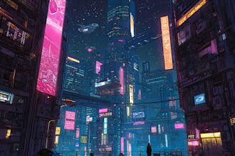 make sci fi , cyberpunk, science fiction city, game art