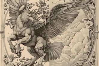 create detailed vintage engraving and etching illustration