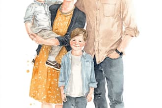 custom watercolor family portrait